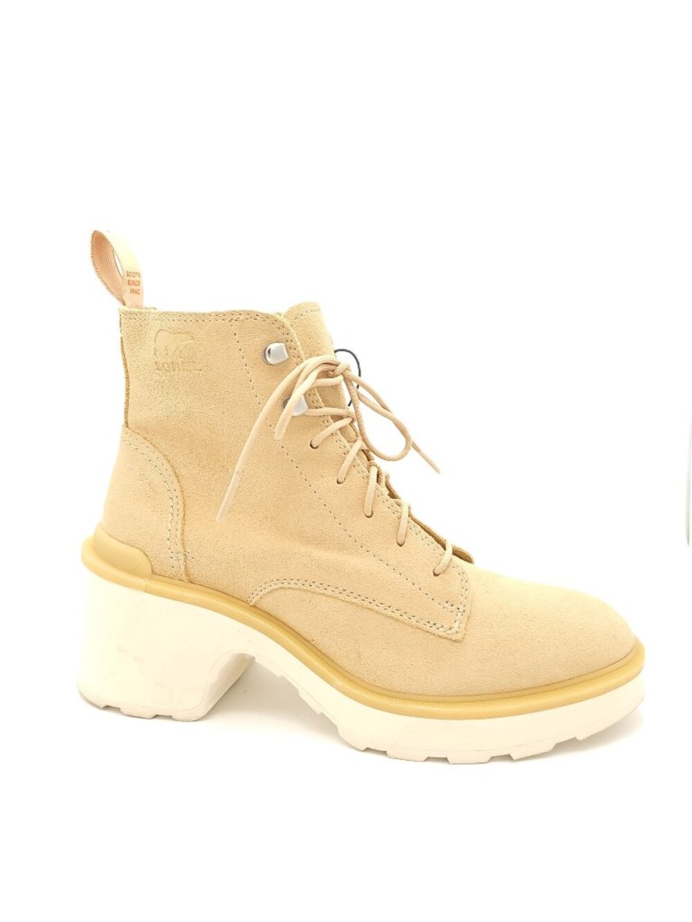 NEW Sorel Hi Line Lace Up Boots Combat Tan Suede Outdoors Gorpcore Womens 9.5